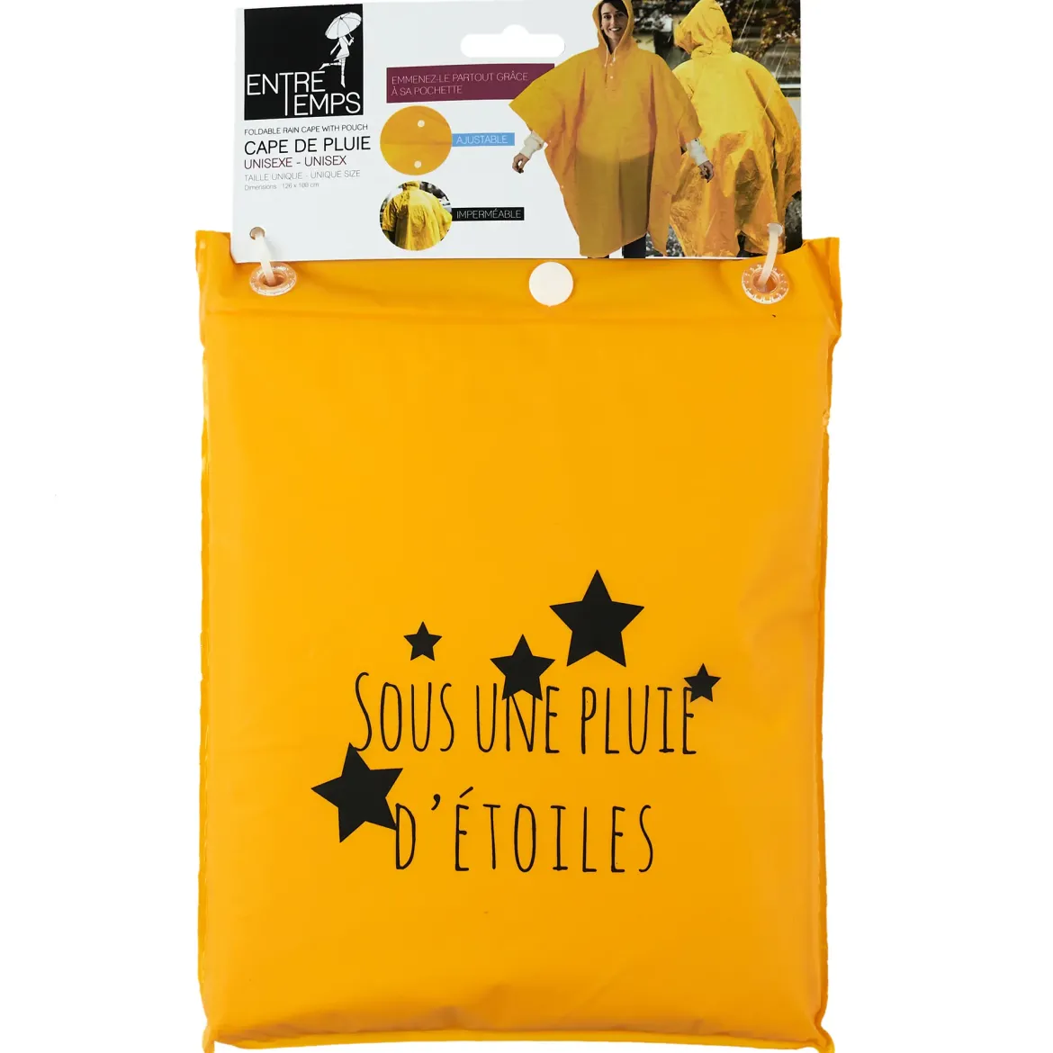 CAPE DE PLUIE PLIABLE AVEC POCHETTE 126X100CM
