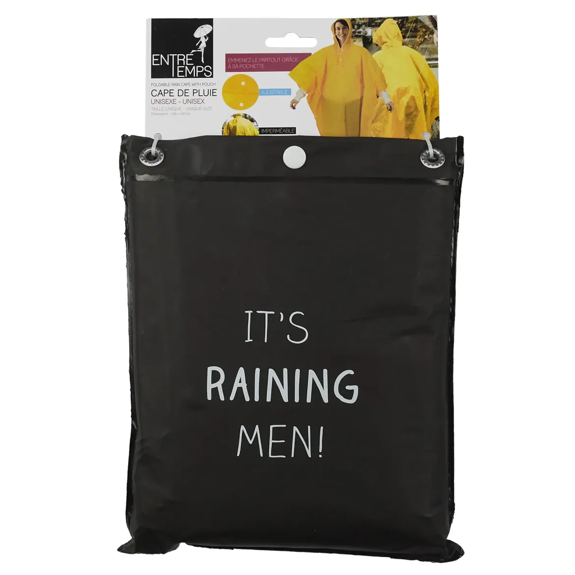 CAPE DE PLUIE PLIABLE AVEC POCHETTE 126X100CM