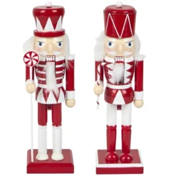 CASSE NOISETTE CONFISERIE ROUGE ET BLANC H.25CM