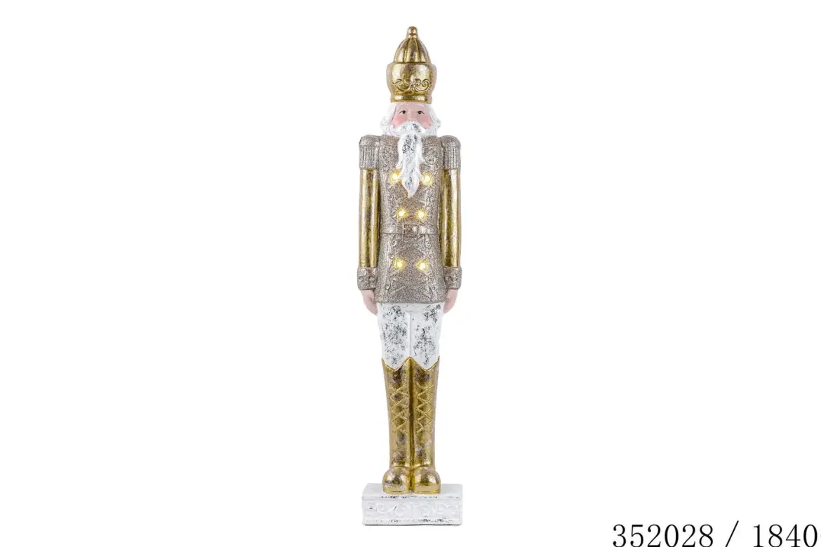 CASSE NOISETTE LED OR BLANC H.90CM