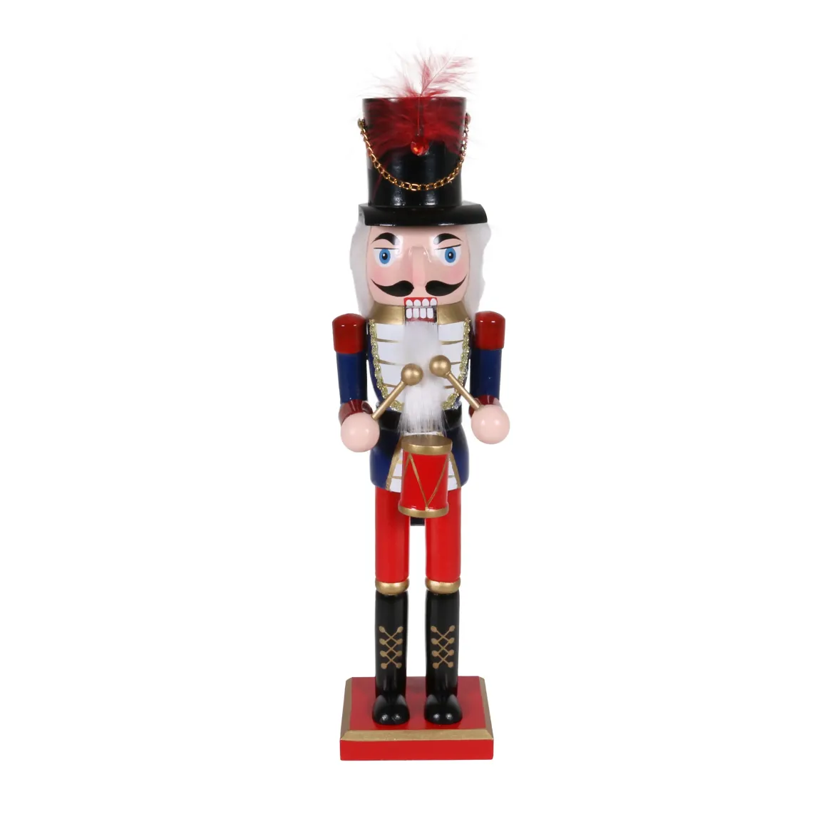 CASSE NOISETTES TAMBOUR BLEU ET ROUGE H.38CM