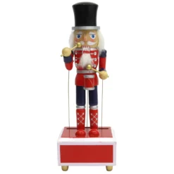 CASSE NOISETTE TAMBOUR MUSICAL ROUGE BLEU H.31CM