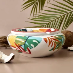 CENDRIER FLORAL CERAMIQUE XXL