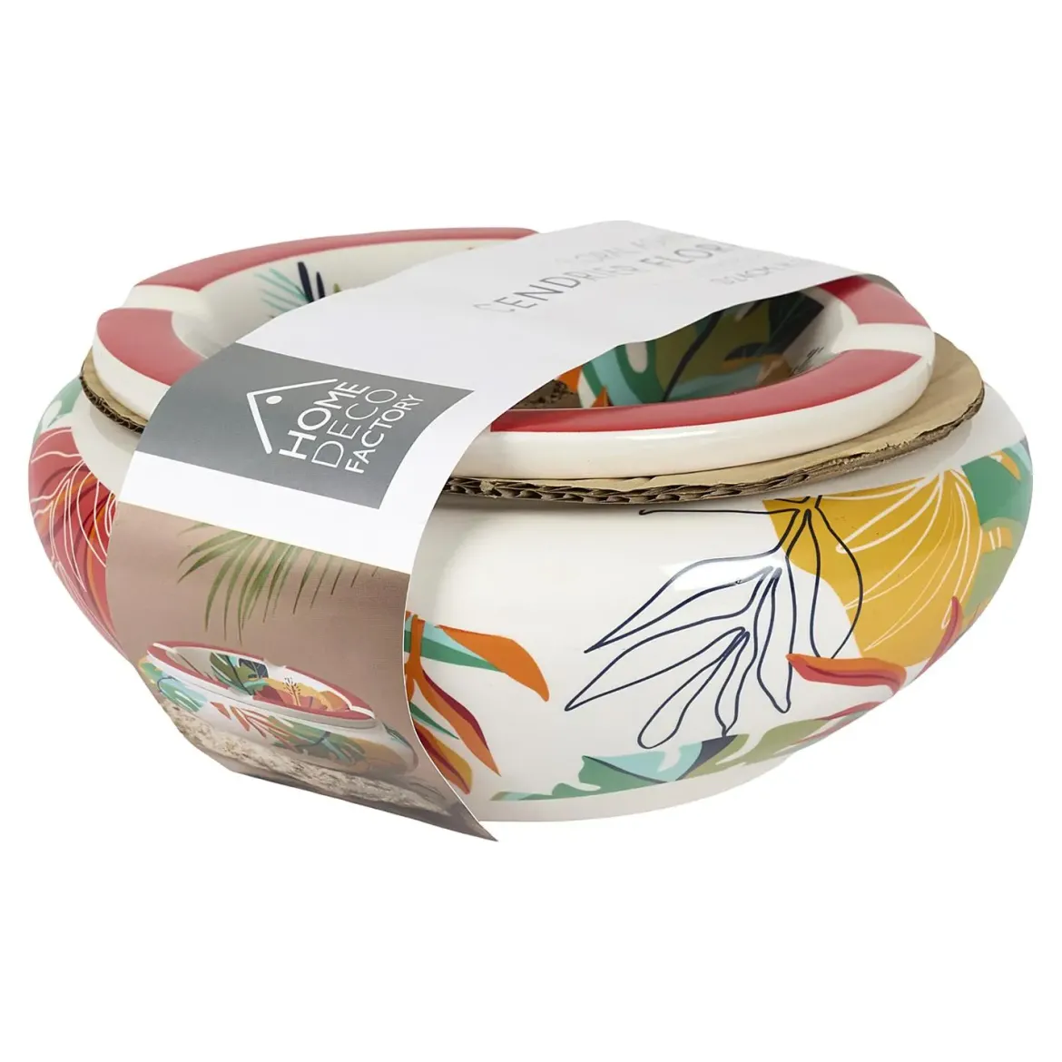 CENDRIER FLORAL CERAMIQUE XXL