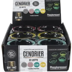 CENDRIER VERRE PHOSPHORESCENT