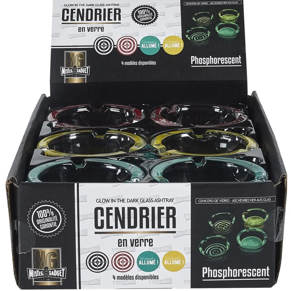 CENDRIER VERRE PHOSPHORESCENT