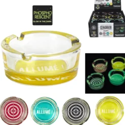 CENDRIER VERRE PHOSPHORESCENT