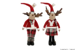 CERF DEBOUT 17X1X61CM FILLE ET GARCON ROUGE
