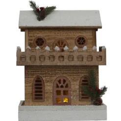 CHALET BOIS ENNEIGE LED H.29CM