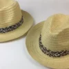 CHAPEAU PANAMA FEMME RUBAN LEOPARD ET PANTHERE