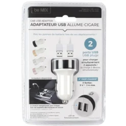 CHARGEUR DOUBLE USB ALLUME CIGARE 3A VOITURE