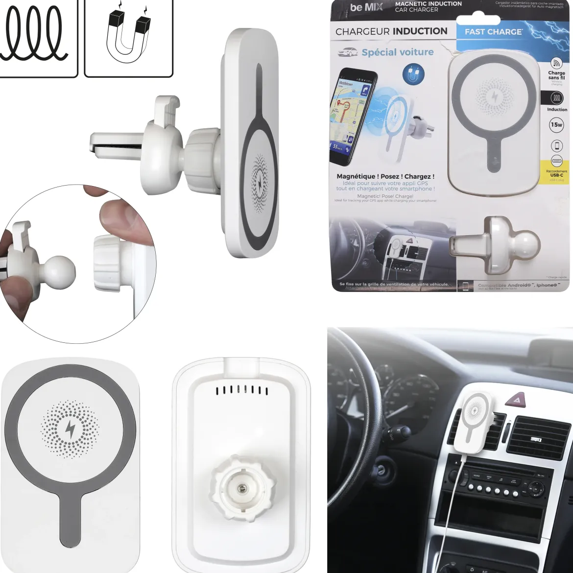 CHARGEUR INDUCTION POUR VOITURE AIMANTE 10W