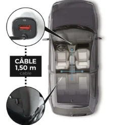CHARGEUR VOITURE BANQUETTE ARRIERE 5 PORTS