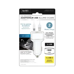 CHARGEUR VOITURE PORT USB ET PORT TYPE C
