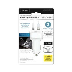 CHARGEUR VOITURE PORT USB ET PORT TYPE C