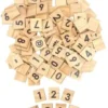 CHIFFRES ET SYMBOLES CARRES BOIS 1.8X2CM X116 PIECES