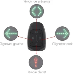 CLIGNOTANT LED VELO SANS FIL TELECOMMANDE
