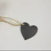 COEUR EN BOIS AVEC CORDELETTE X6 PIECES NOIR