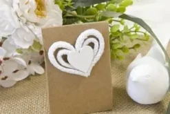 COEUR EN CORDE ET PETIT COEUR EN BOIS X4 PIECES