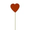 COEUR SUR PIQUE EN BOIS X6 PIECES ROUGE