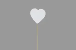 COEUR SUR PIQUE EN BOIS X6 PIECES BLANC
