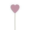 COEUR SUR PIQUE EN BOIS X6 PIECES ROSE