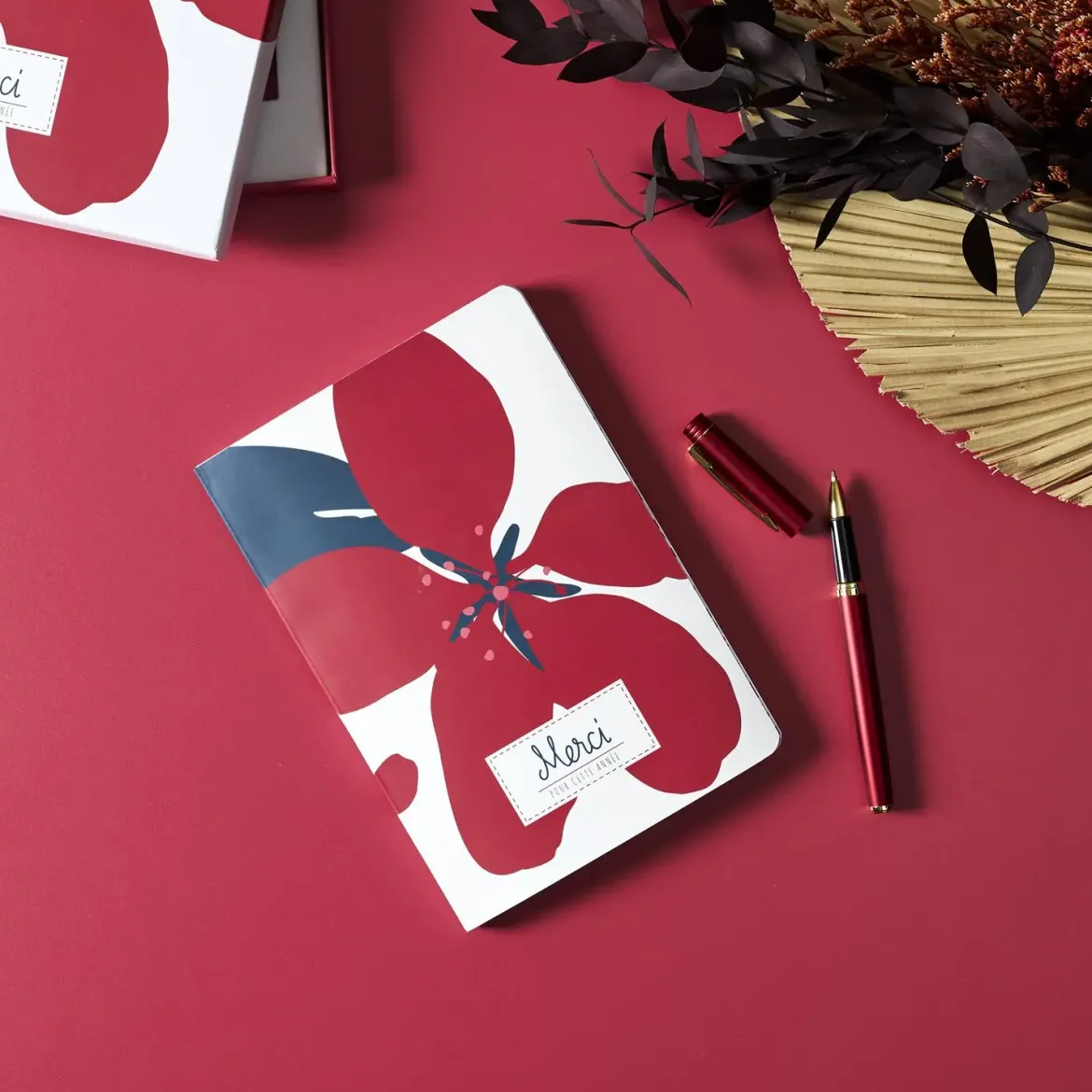 COFFRET CARNET A5 STYLO MERCI POUR CETTE ANNEE