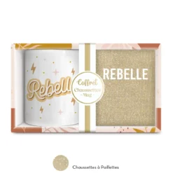 COFFRET MUG CHAUSSETTES PAILLETTES REBELLE