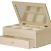 COIFFEUSE BOIS 6 COMPARTIMENTS ET 1 TIROIR 11.5X26X19CM