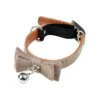 COLLIER ANTI ETRANGLEMENT NOEUD 20 A 27CM TWEED NATUREL