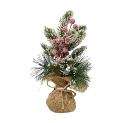 COMPOSITION SAPIN BAIES ROUGES 20X35CM