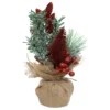 COMPOSITION SAPIN PAILLETTE OR ROUGE BLANC H.24CM