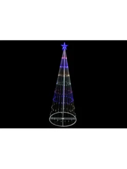 CONE 198 LEDS MULTICOLORE FIL TRANSPARENT 190X70CM