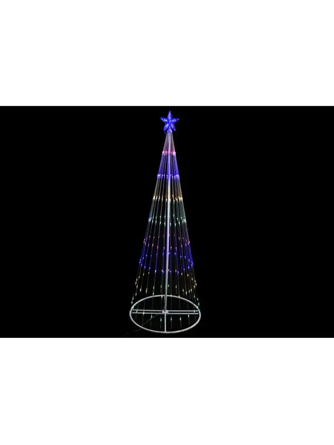 CONE 198 LEDS MULTICOLORE FIL TRANSPARENT 190X70CM
