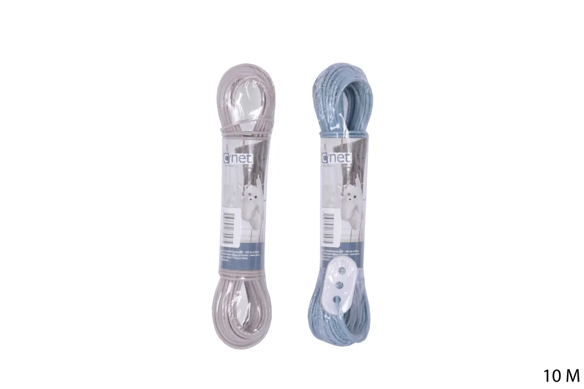 CORDE A LINGE 10M FIL METAL GREGE ET BLEU