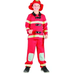 COSTUME PETIT POMPIER ROUGE LUXE GARCON M