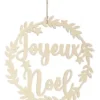COURONNE BOIS JOYEUX NOEL 29X29X0.4CM