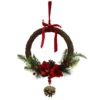 COURONNE BOIS ROUGE VERT POMME PIN D.26CM