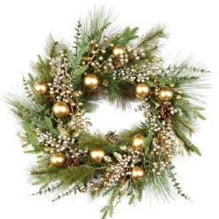 COURONNE DE NOEL PERLES 65CM