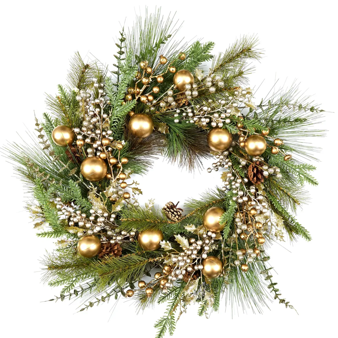 COURONNE DE NOEL PERLES 65CM