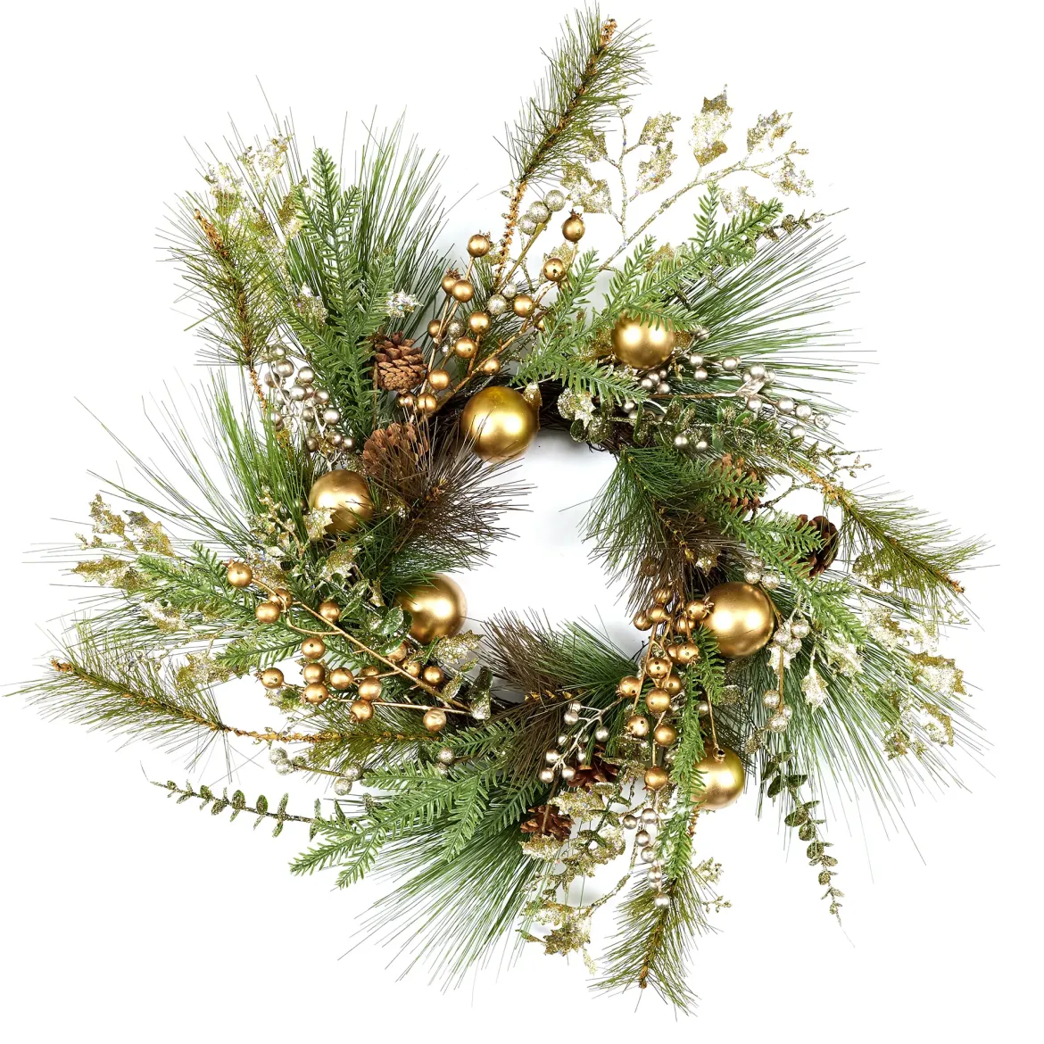COURONNE DE NOEL PERLES 55CM