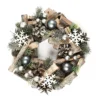 COURONNE DE NOEL PERLES ET FLOCONS 24CM