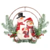 COURONNE FAMILLE BONHOMME NEIGE 37X30CM