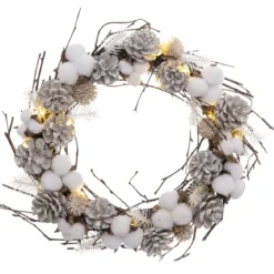 COURONNE LED BRANCHE COTON D.35CM