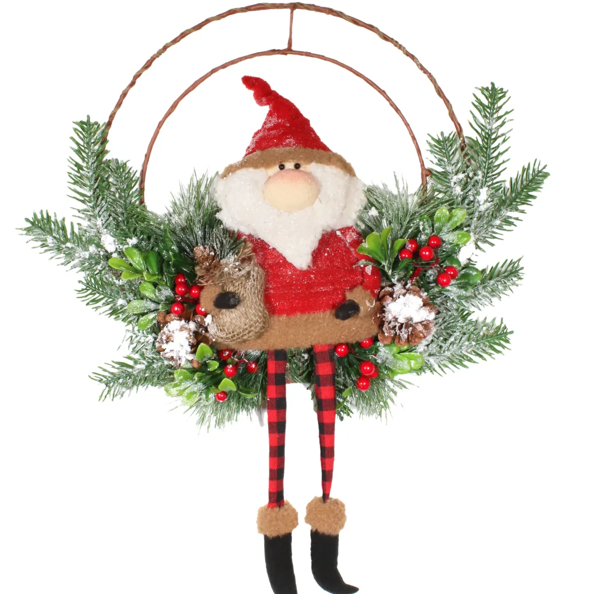 COURONNE PERE NOEL ASSIS 35X35CM