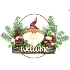 COURONNE TETE PERE NOEL 22X28CM