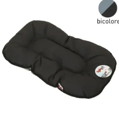 COUSSIN FLOCON 107CM BICOLORE NOIR GRIS