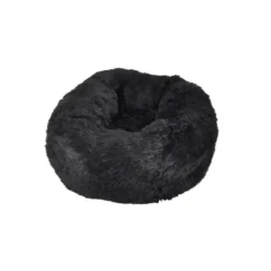 COUSSIN ROND APAISANT FLUFFY 55X25CM NOIR
