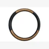 COUVRE VOLANT PVC NOIR ET BOIS BEIGE  D.37 A 39CM