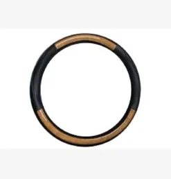 COUVRE VOLANT PVC NOIR ET BOIS BEIGE  D.37 A 39CM